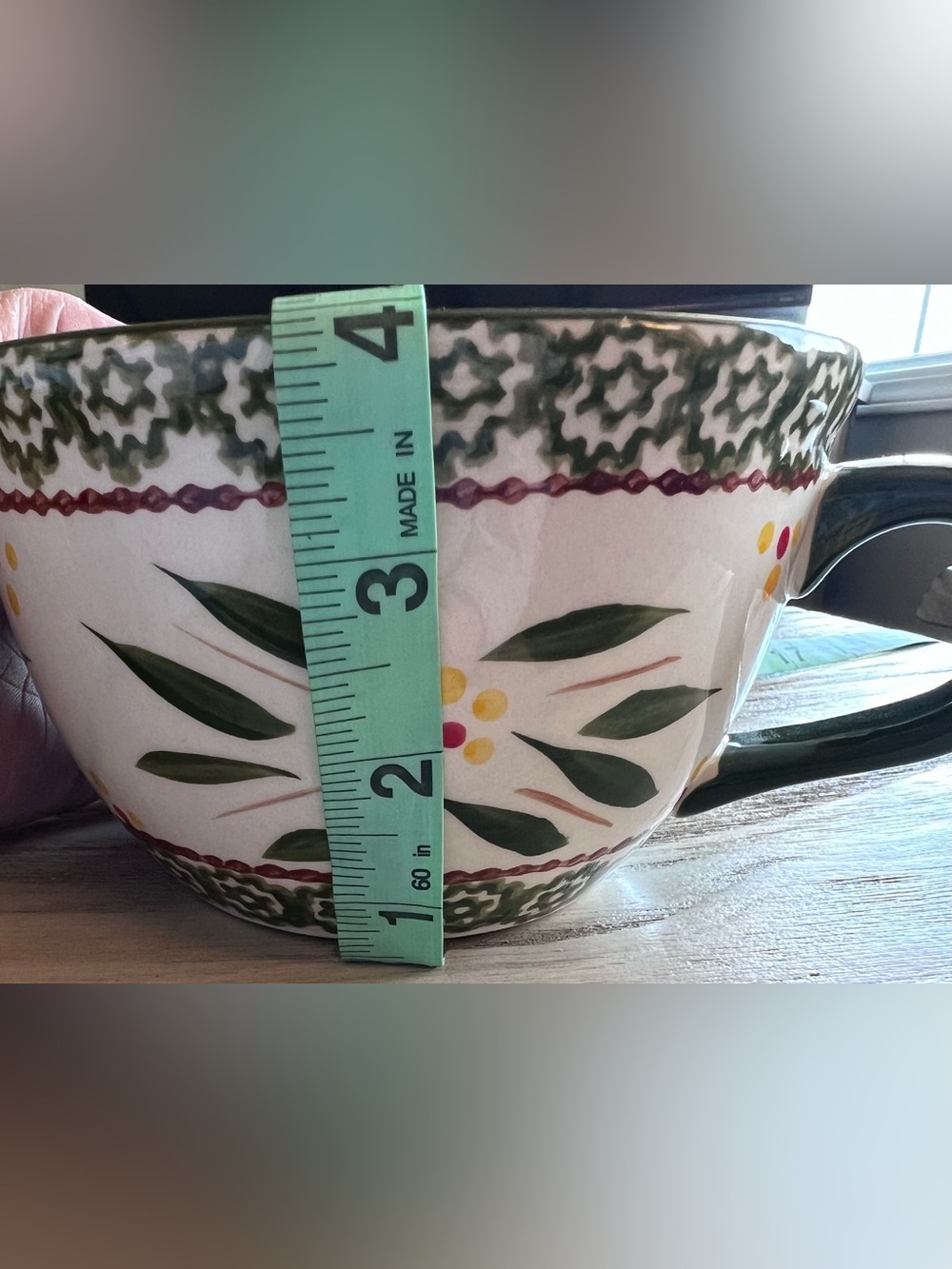 Temp-tations Old World Green Oversized Soup Mug Bowl Spoon Rest Lid Set - Picture 10 of 10